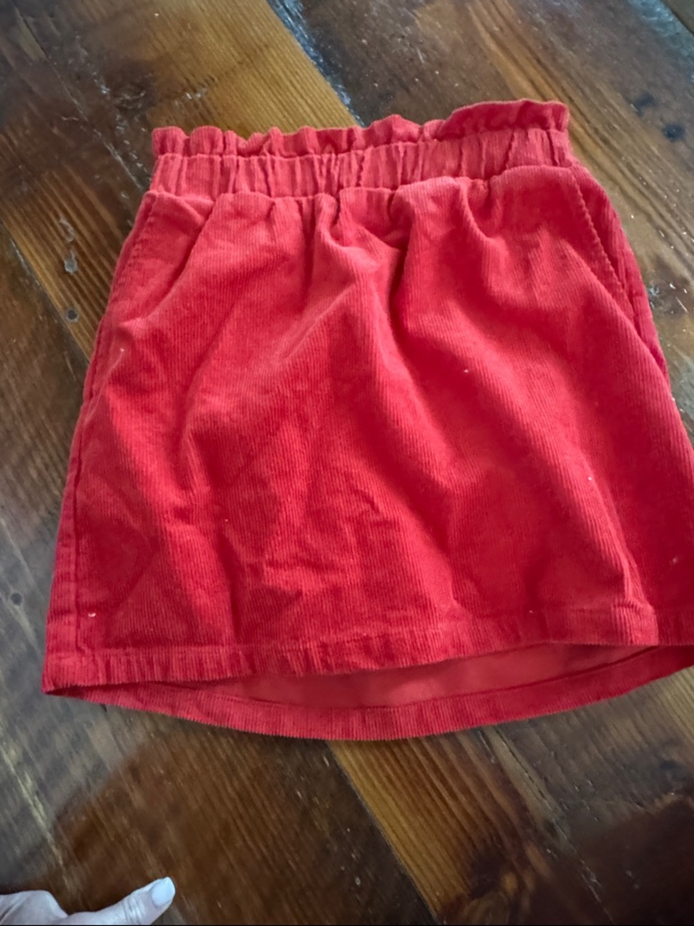 Copper Key Red Corduroy A-Line Skirt